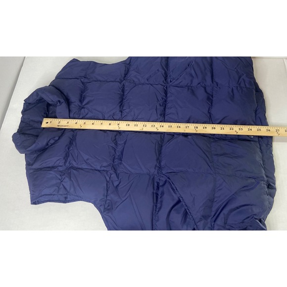 Lands' End Women's Large Navy Blue Down Puffer Vest Snap Front Quilted - Picture 7 of 10